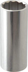 Paramount - 3/8" Drive, Deep Hand Socket - 12 Points, 2-1/2" OAL, Steel, Chrome Finish - Best Tool & Supply