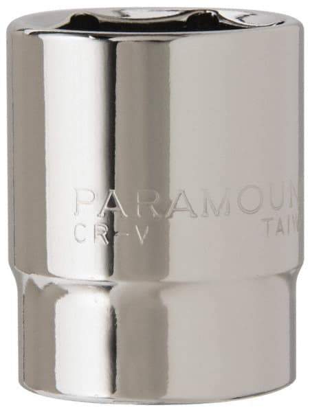 Paramount - 1", 1/2" Drive, Standard Hand Socket - 6 Points, 1-1/2" OAL, Steel, Chrome Finish - Best Tool & Supply