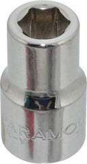 Paramount - 7/16", 1/2" Drive, Standard Hand Socket - 6 Points, 1-1/2" OAL, Steel, Chrome Finish - Best Tool & Supply