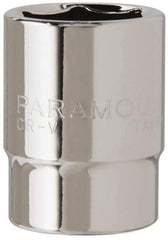 Paramount - 13/16", 1/2" Drive, Standard Hand Socket - 6 Points, 1-1/2" OAL, Steel, Chrome Finish - Best Tool & Supply