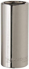 Paramount - 1/2" Drive, Deep Hand Socket - 6 Points, 3-3/32" OAL, Steel, Chrome Finish - Best Tool & Supply