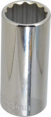 Paramount - 1/2" Drive, Deep Hand Socket - 12 Points, 3-3/32" OAL, Steel, Chrome Finish - Best Tool & Supply