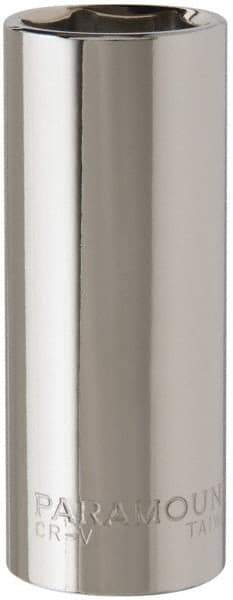 Paramount - 3/8" Drive, Deep Hand Socket - 6 Points, 2-1/2" OAL, Steel, Chrome Finish - Best Tool & Supply