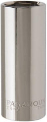 Paramount - 3/8" Drive, Deep Hand Socket - 6 Points, 2-1/2" OAL, Steel, Chrome Finish - Best Tool & Supply