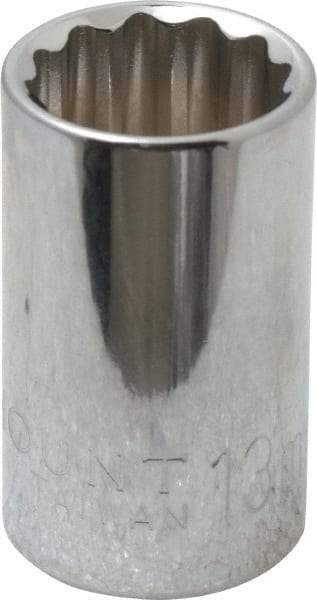 Paramount - 3/8" Drive, Standard Hand Socket - 12 Points, 1-3/16" OAL, Steel, Chrome Finish - Best Tool & Supply