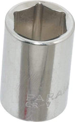 Paramount - 9/16", 3/8" Drive, Standard Hand Socket - 6 Points, 1-3/16" OAL, Steel, Chrome Finish - Best Tool & Supply