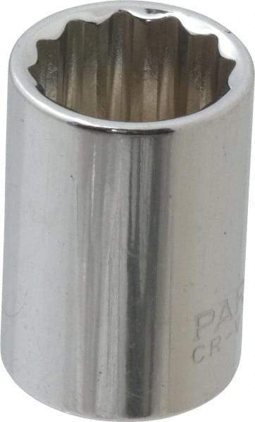 Paramount - 3/8" Drive, Standard Hand Socket - 12 Points, 1-3/16" OAL, Steel, Chrome Finish - Best Tool & Supply