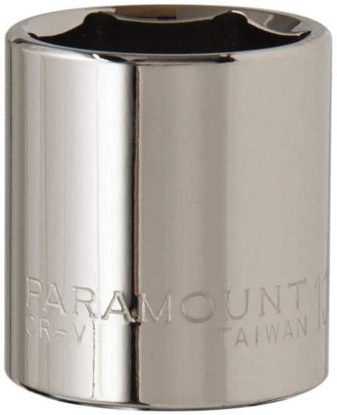 Paramount - 13/16", 3/8" Drive, Standard Hand Socket - 6 Points, 1-3/16" OAL, Steel, Chrome Finish - Best Tool & Supply