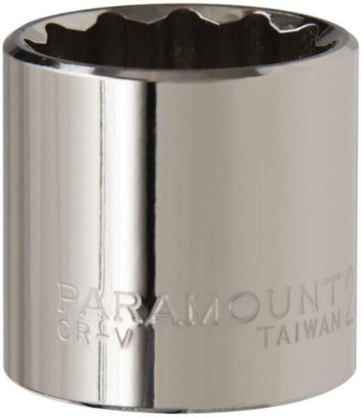 Paramount - 3/8" Drive, Standard Hand Socket - 12 Points, 1-3/16" OAL, Steel, Chrome Finish - Best Tool & Supply