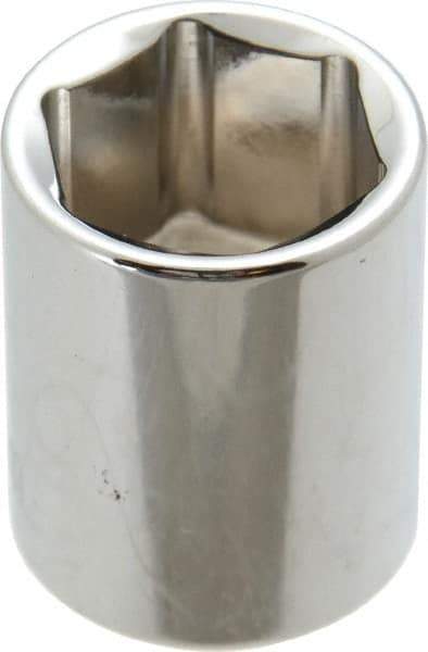 Paramount - 3/8" Drive, Standard Hand Socket - 6 Points, 1-3/16" OAL, Steel, Chrome Finish - Best Tool & Supply