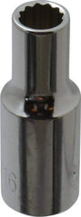 Paramount - 5/16", 3/8" Drive, Deep Hand Socket - 12 Points, 1-15/16" OAL, Steel, Chrome Finish - Best Tool & Supply