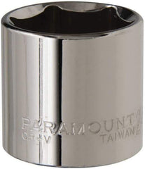 Paramount - 3/8" Drive, Standard Hand Socket - 6 Points, 1-3/16" OAL, Steel, Chrome Finish - Best Tool & Supply