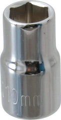 Paramount - 3/8" Drive, Standard Hand Socket - 6 Points, 1-3/16" OAL, Steel, Chrome Finish - Best Tool & Supply