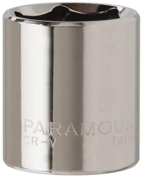 Paramount - 3/8" Drive, Standard Hand Socket - 6 Points, 1-3/16" OAL, Steel, Chrome Finish - Best Tool & Supply