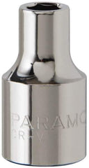 Paramount - 3/8" Drive, Standard Hand Socket - 6 Points, 1-15/16" OAL, Steel, Chrome Finish - Best Tool & Supply