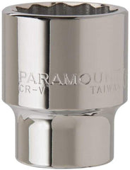 Paramount - 3/4" Drive, Standard Hand Socket - 12 Points, 2-5/8" OAL, Steel, Chrome Finish - Best Tool & Supply