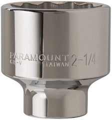 Paramount - 2-1/4", 3/4" Drive, Standard Hand Socket - 12 Points, 3-1/2" OAL - Best Tool & Supply