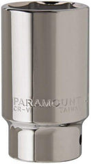 Paramount - 1-1/2", 3/4" Drive, Deep Hand Socket - 6 Points, 3-1/2" OAL, Steel, Chrome Finish - Best Tool & Supply