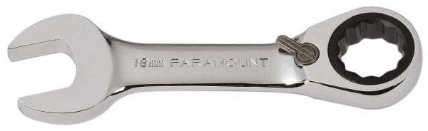 Paramount - 18mm 12 Point Combination Wrench - 15° Head Angle, 5-5/32" OAL, Chrome Vanadium Steel, Polished Finish - Best Tool & Supply