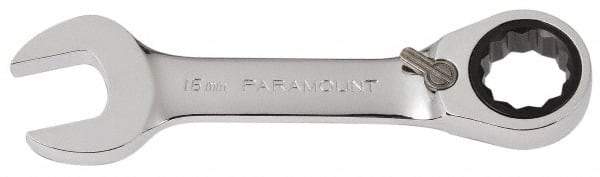 Paramount - 16mm 12 Point Combination Wrench - 15° Head Angle, 4-53/64" OAL, Chrome Vanadium Steel, Polished Finish - Best Tool & Supply