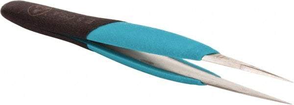 Erem - 5-1/2" OAL 3C-SA Ergonomic Tweezers - Straight, High Precision Tips - Best Tool & Supply