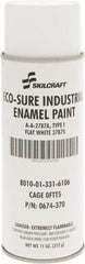 Ability One - White, Flat, Enamel Spray Paint - 8 to 10 Sq Ft per Can, 11 oz Container - Best Tool & Supply