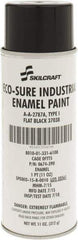 Ability One - Black, Flat, Enamel Spray Paint - 8 to 10 Sq Ft per Can, 11 oz Container - Best Tool & Supply