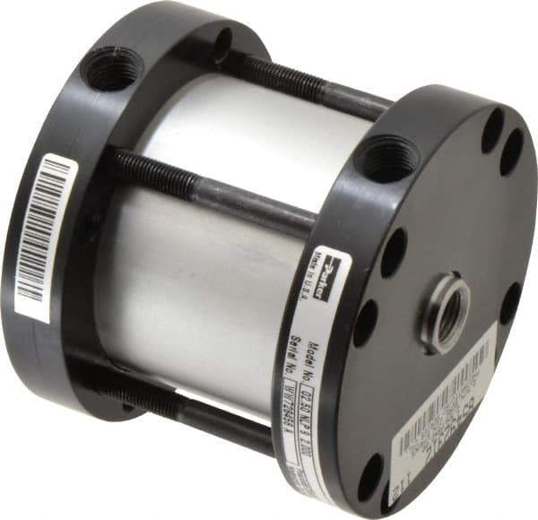 Parker - 2" Stroke x 2-1/2" Bore Double Acting Air Cylinder - 1/4 Port, 1/2-20 Rod Thread, -10 to 200°F - Best Tool & Supply