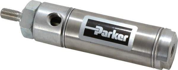 Parker - 1" Stroke x 1-1/16" Bore Double Acting Air Cylinder - 1/8 Port, 5/16-24 Rod Thread, 250 Max psi, 14 to 140°F - Best Tool & Supply