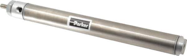 Parker - 8" Stroke x 1-1/16" Bore Double Acting Air Cylinder - 1/8 Port, 5/16-24 Rod Thread, 250 Max psi, 14 to 140°F - Best Tool & Supply