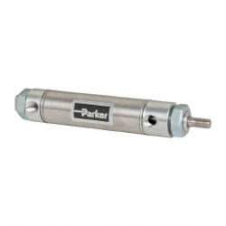 Parker - 2" Stroke x 1-1/16" Bore Double Acting Air Cylinder - 1/8 Port, 5/16-24 Rod Thread, 250 Max psi, 14 to 140°F - Best Tool & Supply