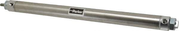 Parker - 12" Stroke x 1-1/16" Bore Double Acting Air Cylinder - 1/8 Port, 5/16-24 Rod Thread, 250 Max psi, 14 to 140°F - Best Tool & Supply