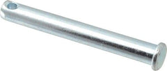 Made in USA - 5/16" Pin Diam, 2-1/2" OAL, Standard Clevis Pin - 9/64" Hole, 2-23/64" Usable Length, Zinc-Plated Steel - Best Tool & Supply