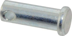 Made in USA - 3/8" Pin Diam, 1" OAL, Standard Clevis Pin - 5/32" Hole, 27/32" Usable Length, Zinc-Plated Steel - Best Tool & Supply