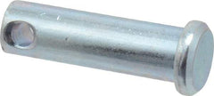 Made in USA - 3/8" Pin Diam, 1-1/4" OAL, Standard Clevis Pin - 5/32" Hole, 1-3/32" Usable Length, Zinc-Plated Steel - Best Tool & Supply