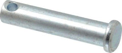 Made in USA - 3/8" Pin Diam, 1-3/4" OAL, Standard Clevis Pin - 5/32" Hole, 1-19/32" Usable Length, Zinc-Plated Steel - Best Tool & Supply