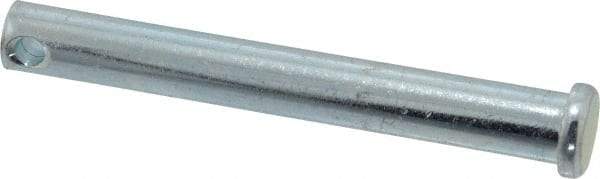 Made in USA - 3/8" Pin Diam, 3" OAL, Standard Clevis Pin - 5/32" Hole, 2-27/32" Usable Length, Zinc-Plated Steel - Best Tool & Supply