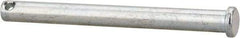 Made in USA - 3/8" Pin Diam, 4" OAL, Standard Clevis Pin - 5/32" Hole, 3-27/32" Usable Length, Zinc-Plated Steel - Best Tool & Supply