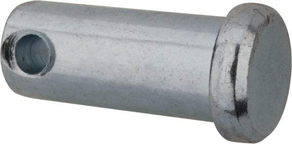 Made in USA - 7/16" Pin Diam, 1" OAL, Standard Clevis Pin - 5/32" Hole, 27/32" Usable Length, Zinc-Plated Steel - Best Tool & Supply