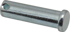 Made in USA - 1/2" Pin Diam, 1-3/4" OAL, Standard Clevis Pin - 5/32" Hole, 1-19/32" Usable Length, Zinc-Plated Steel - Best Tool & Supply