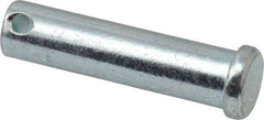 Made in USA - 1/2" Pin Diam, 2" OAL, Standard Clevis Pin - 5/32" Hole, 1-27/32" Usable Length, Zinc-Plated Steel - Best Tool & Supply