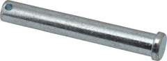 Made in USA - 1/2" Pin Diam, 3-1/2" OAL, Standard Clevis Pin - 5/32" Hole, 3-11/32" Usable Length, Zinc-Plated Steel - Best Tool & Supply