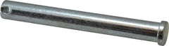 Made in USA - 1/2" Pin Diam, 4" OAL, Standard Clevis Pin - 5/32" Hole, 3-27/32" Usable Length, Zinc-Plated Steel - Best Tool & Supply