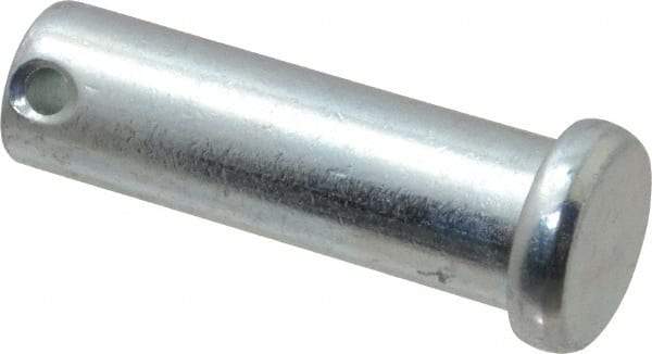 Made in USA - 5/8" Pin Diam, 2" OAL, Standard Clevis Pin - 5/32" Hole, 1-27/32" Usable Length, Zinc-Plated Steel - Best Tool & Supply