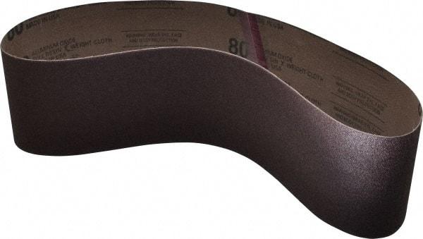 Tru-Maxx - 4" Wide x 36" OAL, 80 Grit, Aluminum Oxide Abrasive Belt - Aluminum Oxide, Medium, Coated - Best Tool & Supply