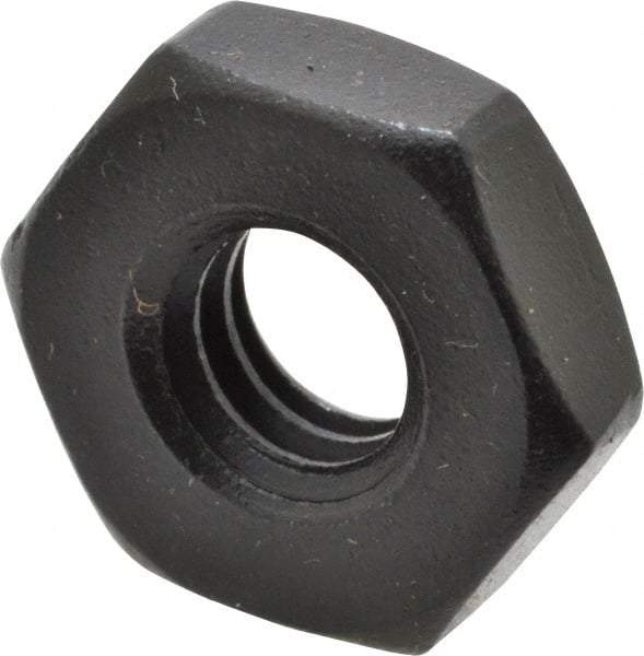 Gibraltar - 1/4-20 UNC Alloy Steel Right Hand Heavy Hex Jam Nut - 1/2" Across Flats, 11/64" High, Black Oxide Finish - Best Tool & Supply