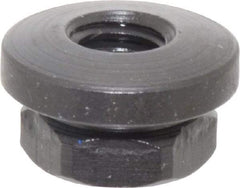 Gibraltar - 5/16-18 Steel Black Oxide Spherical Flange Nut - Grade 12L14, 3/8" High, 3/4" Diam x 1/8" High Flange, 1-1/4" Radius - Best Tool & Supply