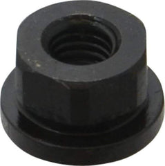 Gibraltar - 3/8-16 Steel Black Oxide Spherical Flange Nut - Grade 12L14, 1/2" High, 7/8" Diam x 1/8" High Flange, 1-1/4" Radius - Best Tool & Supply