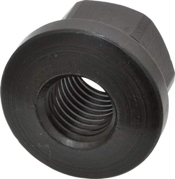 Gibraltar - 3/4-10 Steel Black Oxide Spherical Flange Nut - Grade 12L14, 1" High, 1-5/8" Diam x 1/4" High Flange, 2-1/4" Radius - Best Tool & Supply