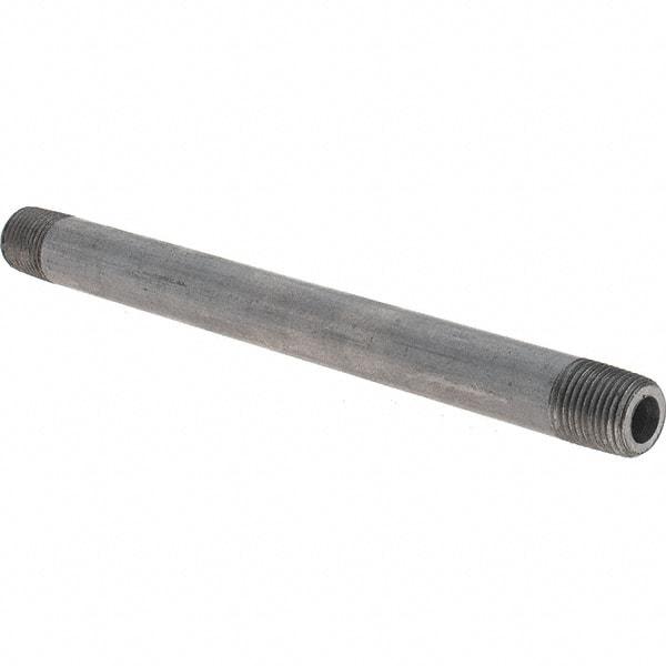 Made in USA - Schedule 80, 1/8" Diam x 4-1/2" Long Black Pipe Nipple - Threaded - Best Tool & Supply